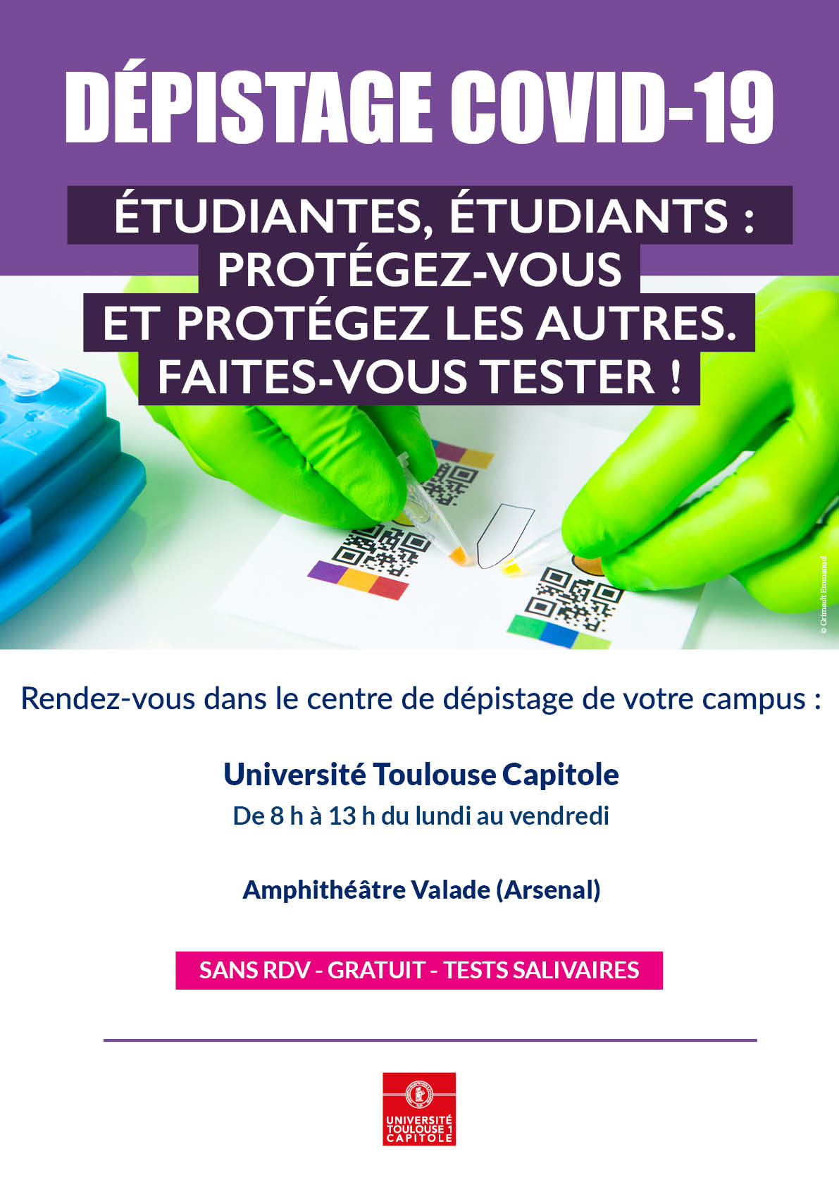 Visuel campagne de dépistage des étudiants